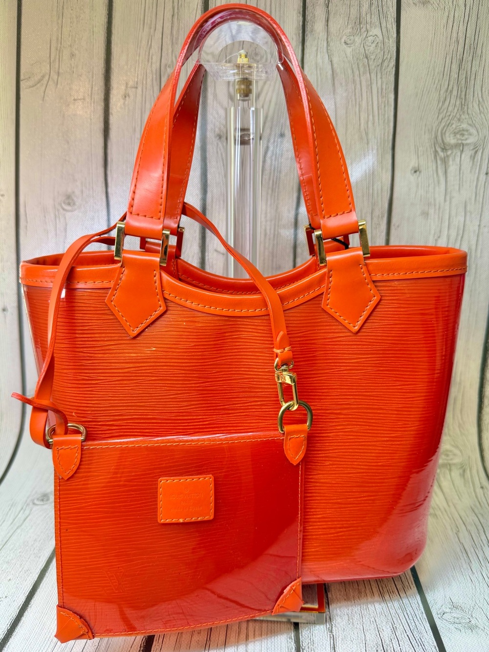 PRE LOVED Vintage Louis Vuitton Epi Plage Mini Lagoon Bay Tote Bag in Mandarin